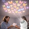 Butterfly Pattern Projector Lamp 360° Rotating Colorful LED Light for Romantic Dinner Table Ambient Decor