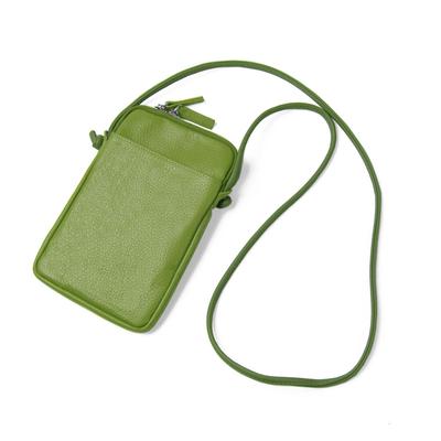 Blanc Pomme Damen Echtleder Smartphone-Tasche, Platz für IC-Karten, Smartphone und Handys, Schlicht, Schlank, Minimalistisch und Leicht, mit Schultergurt