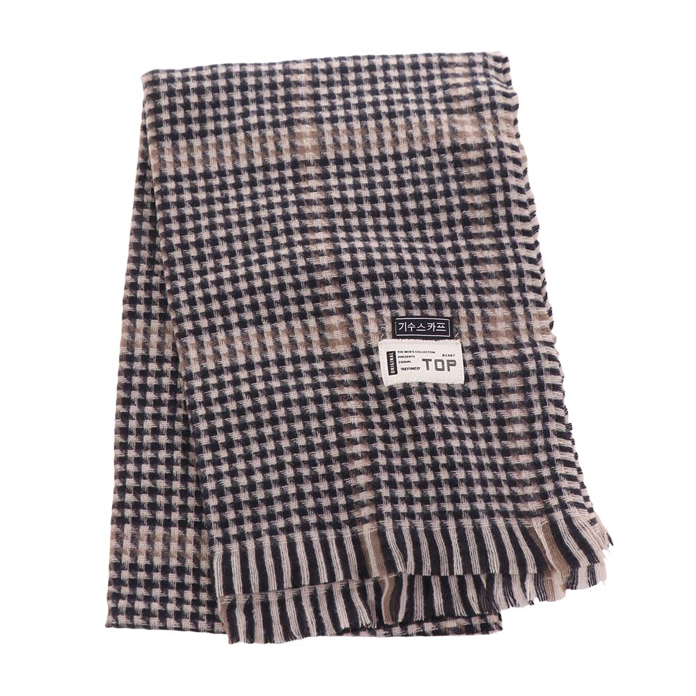 Thicken Winter Plaid Scarf Casual Checkered Scarf Fashion Men's Plaid Scarf  Males