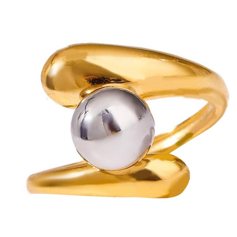 Anello Moderno Minimalista Vuoto Linea Irregolare Misura Flessibile Accessorio in Acciaio Inossidabile Per Occasioni Casual O Formali
