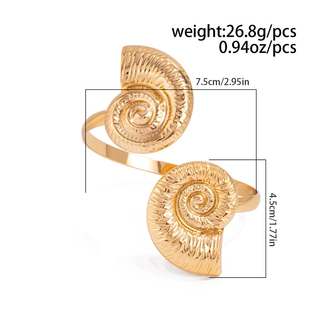2025 Trendy Starfish Open Cuff Bangles Adjustable Armband Silver Gold Color Punk Flower Conch Geometric Upper Arm Bracelet for Women Beach Jewelry