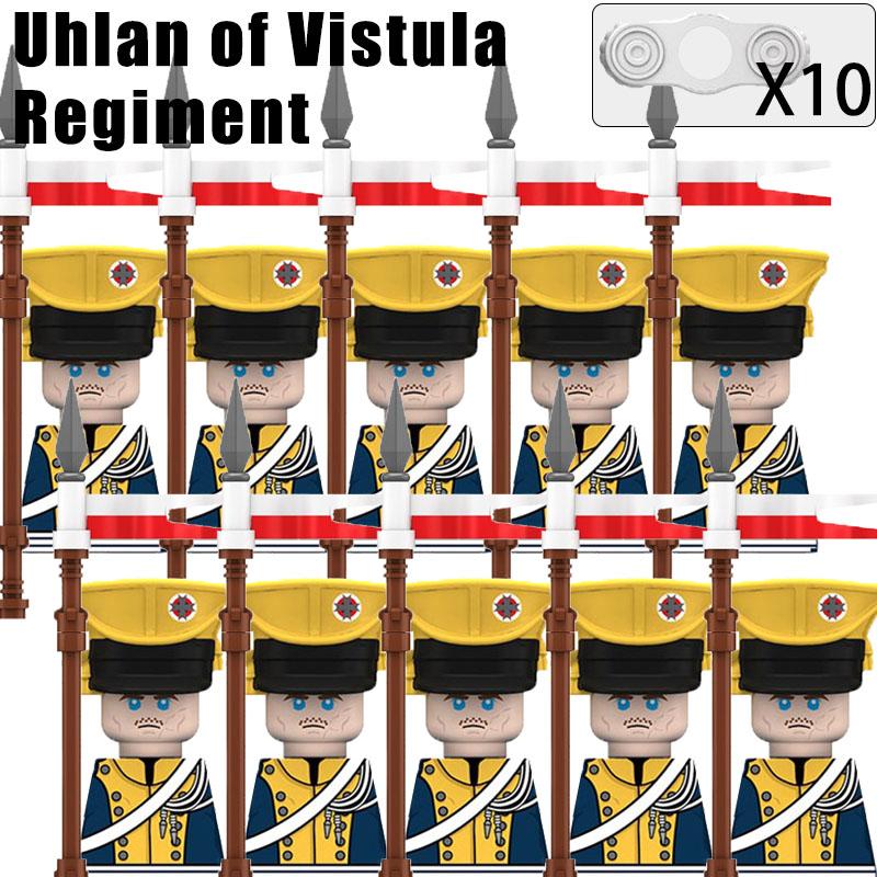 Kids Toys Napoleonic Wars Building Blocks 10pcs/lot Fusilier Lancer Soldiers Mini Action Figures Toys For Kids Christmas Gifts