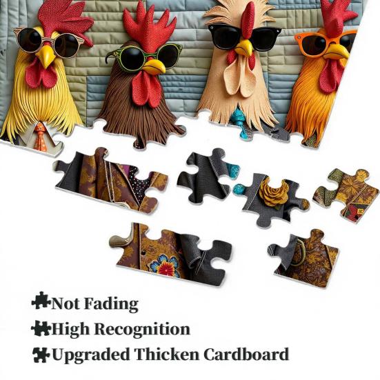 1000Pcs/Set Runway Roosters Jigsaw Puzzle Rooster Art Puzzle Challenge Game Educational Animal Difficult Puzzle Toy Decoration