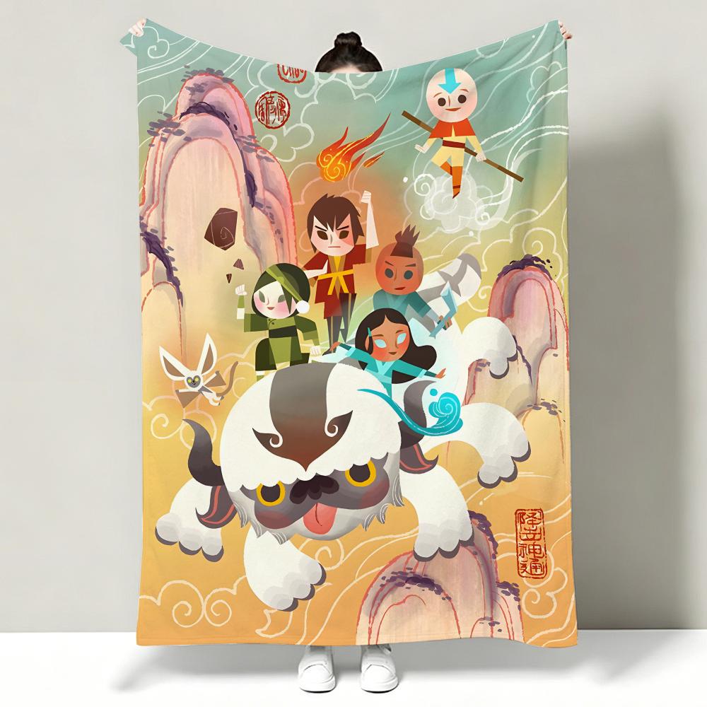 Anime A-Avatar T-The L-Last A-Airbender Throw Soft Warm Flannel Throw Blanket, Multi-use for Sofa Bed Office Nap