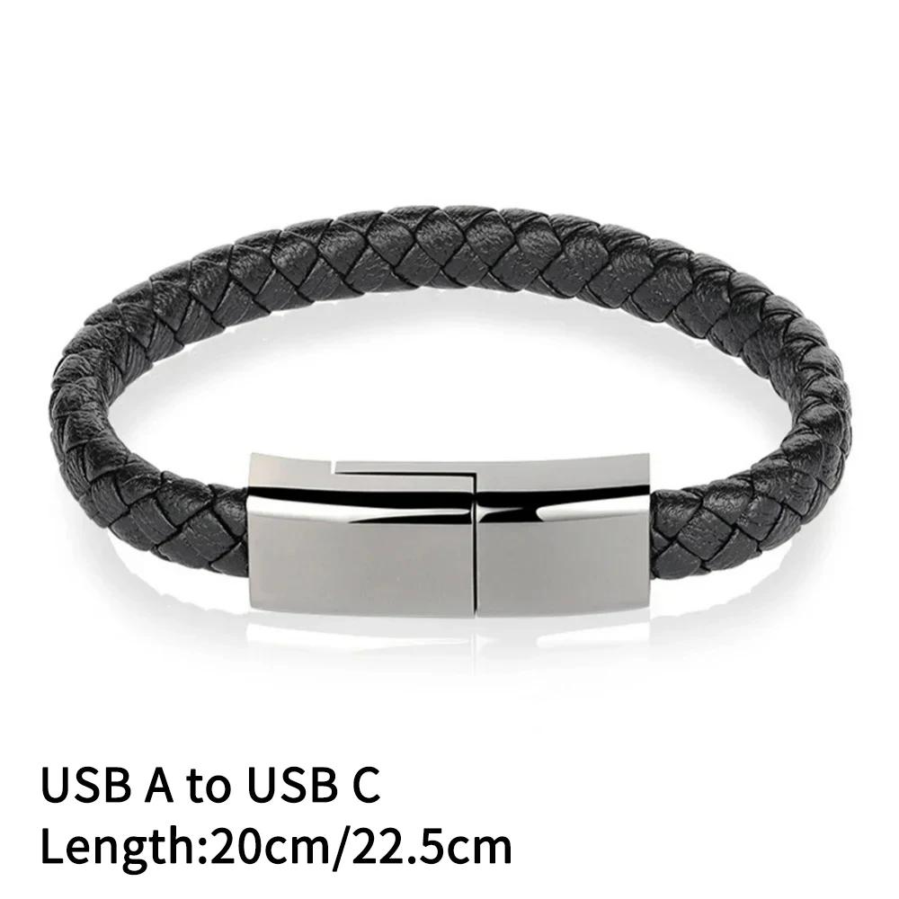 USB C To USB C Bracelet Cable 60W Fast Charging Type C Portable Cord Bracelet Cable For Samsung Huawei Xiaomi Phone Short Cable