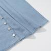 Women's Blue Sexy Button Denim Long Dress