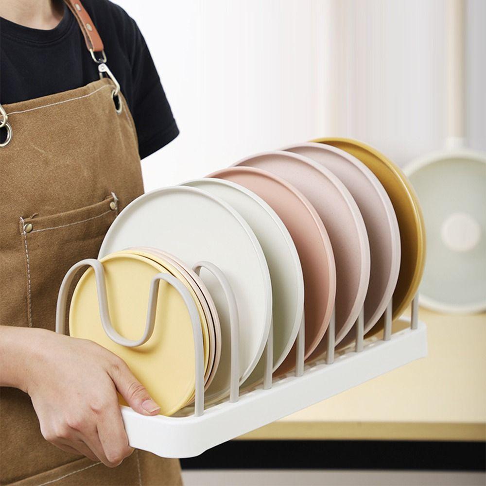 Sturdy Dish Drying Rack Multi-purpose Kitchen Shelf New Pot Lid Holder  Kitchen Storage Organizer