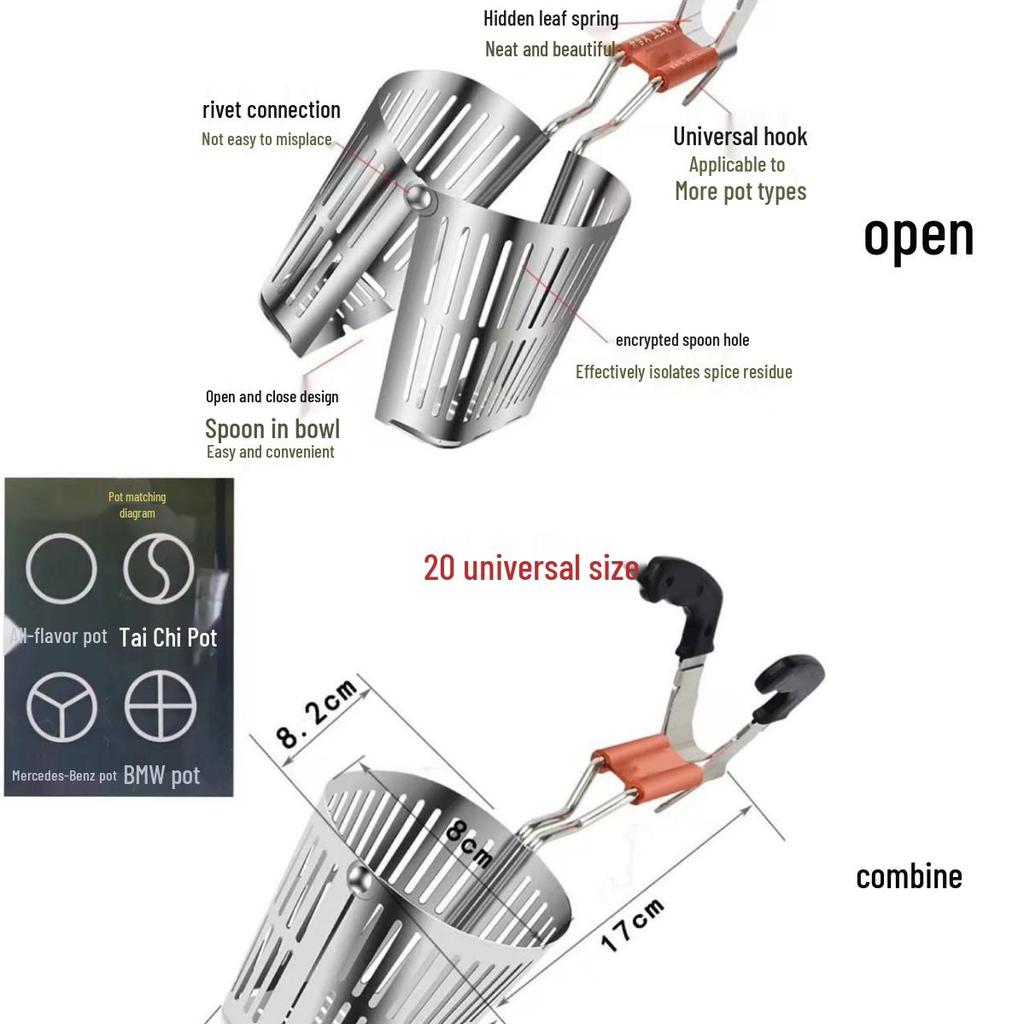 304 Stainless Steel Noodle Skimmer Ladle - Large Strainer for Mala Tang and Soup