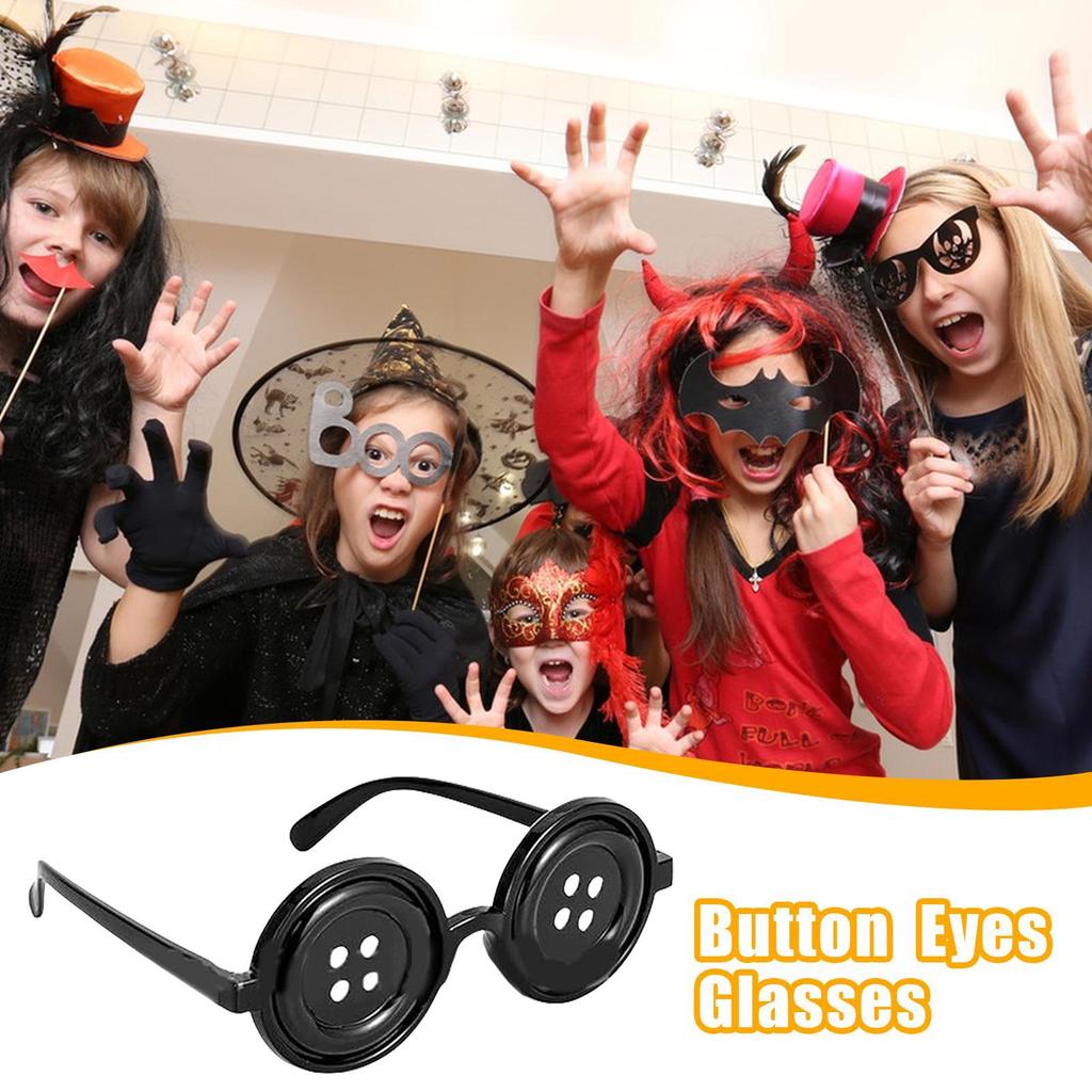 Movie Button Eyes Glasses Role Play Glasses Photo Props Halloween Glasses Detachable Party Glasses Cosplay Costume Movie Props