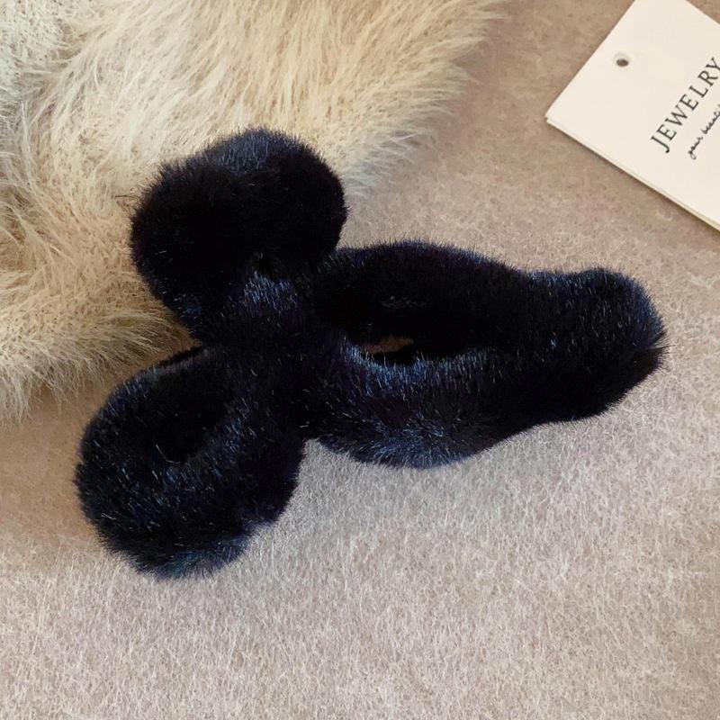 

Осенне-зимняя однотонная плюшевая заколка-зажим для волос с заколкой-акулой для волос для подруг с нежными аксессуарами для волос