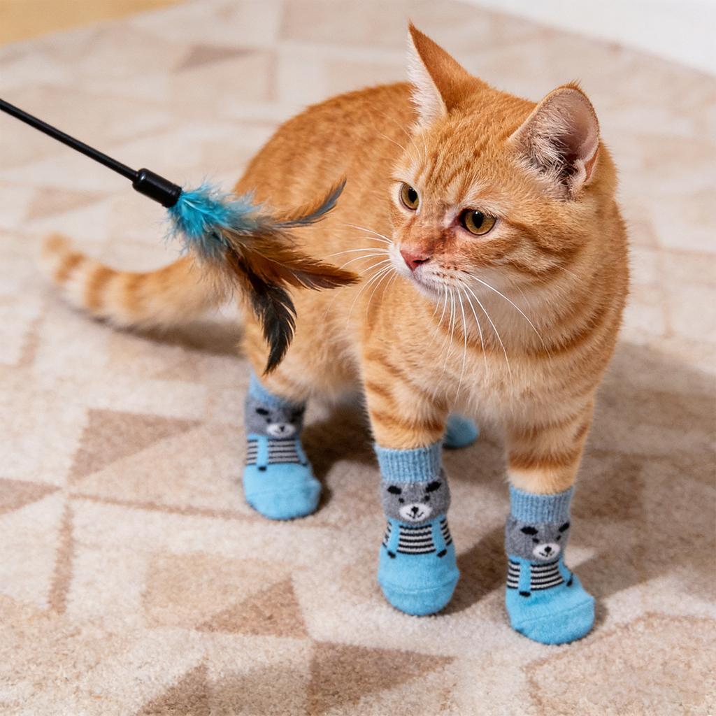 4pc Pet Socks, High-quality Non- Sole, Dog Socks, Teddy, Corgi, And Supplies.