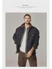 Men's Detroit Retro Coach Jacket: Heavy Washed Lapel Coat for Spring and Autumn