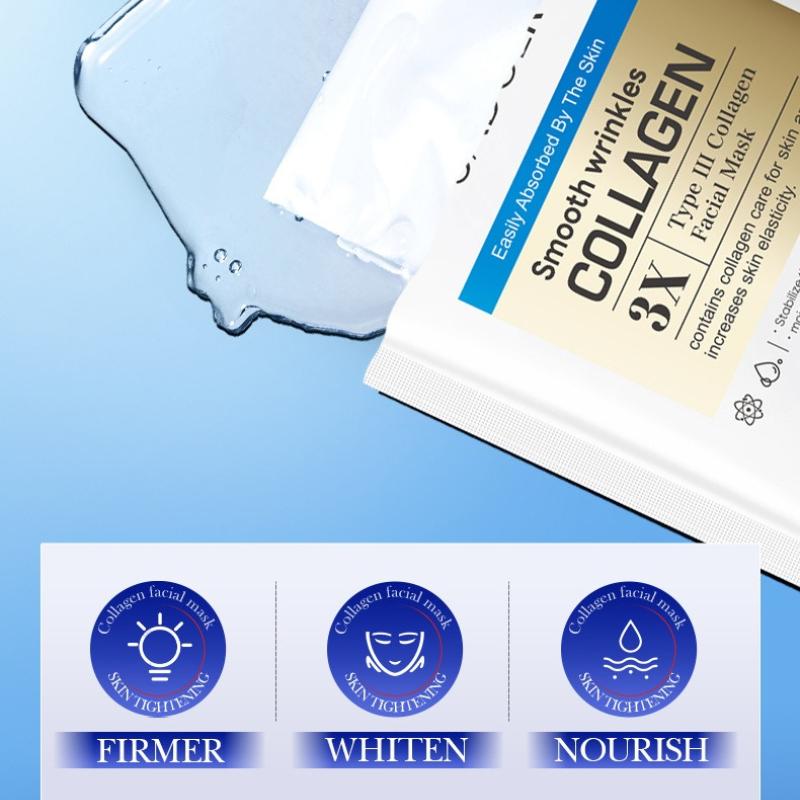 3 Stück Typ 3 Kollagen Straffende Maske 30ml Feuchtigkeitsspendende Revitalisierende Maske Hautpflegeprodukte