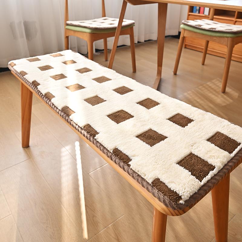 NEW Multi-sizes Plush Bench Cushions Non-slip Chair Seat Sofa Bay Window Cushions Restaurant Garden Bench Seat Swing Seat Pad