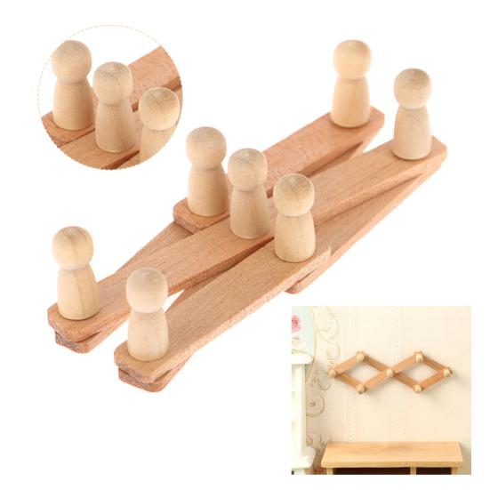 

Аксессуары для кукольного домика, деревянная выдвижная вешалка для одежды, гладкая поверхность, защита от трещин, хорошая детализация, реквизит для фото, кукольный домик, миниатюрный кукольный домик