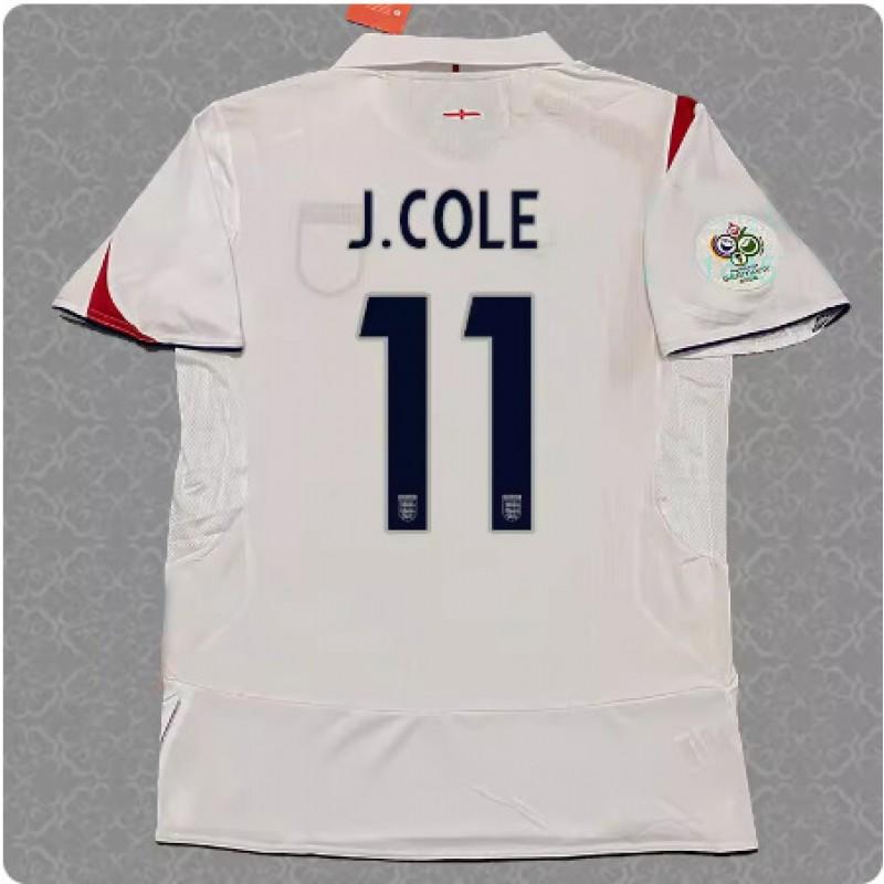 2006 Inghilterra Casa Retro Maglia da Calcio Manica Lunga Beckham 7 Gerrard Coppa del Mondo Abbigliamento per tifosi Maglia da Calcio