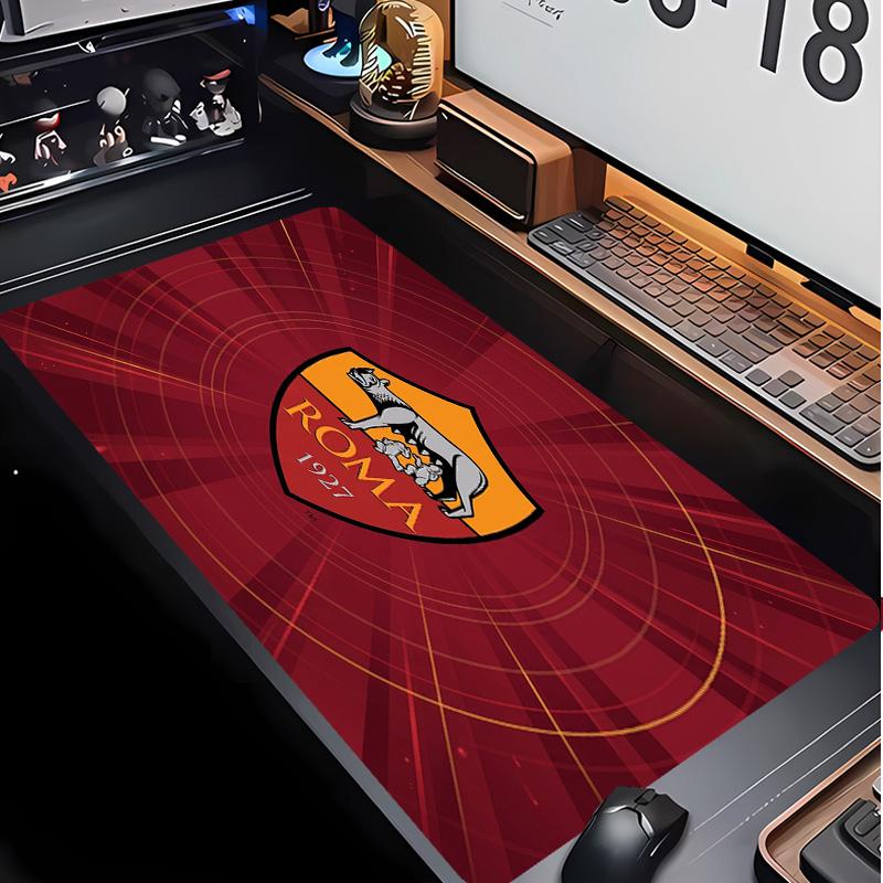 Tappetino per Mouse con Motivo Calcio AS Roma No?Tappetino Mouse da Gioco Antiscivolo con Base in Gomma per Scrivania Ufficio Casa