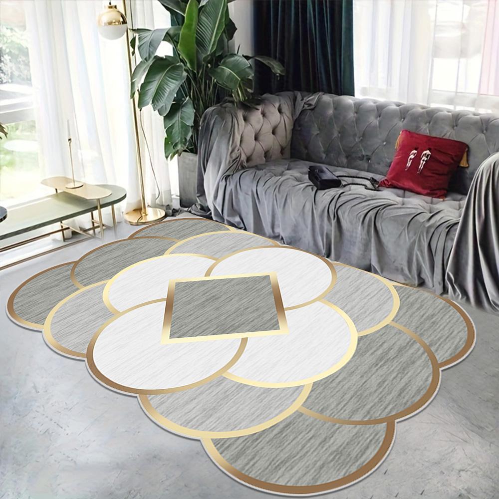 Modern Luxury Decoration Home Irregular Carpet for Living Room Soft Flannel Sofa Floor Mats Large Area Washable Rugs for Bedroom
