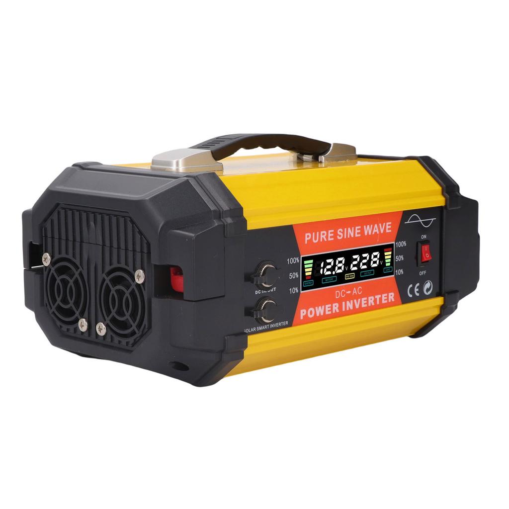 500W Pure Sine Wave Inverter 12V to 220V Sine Wave Solar Inverter with Dual USB LCD Display for Car