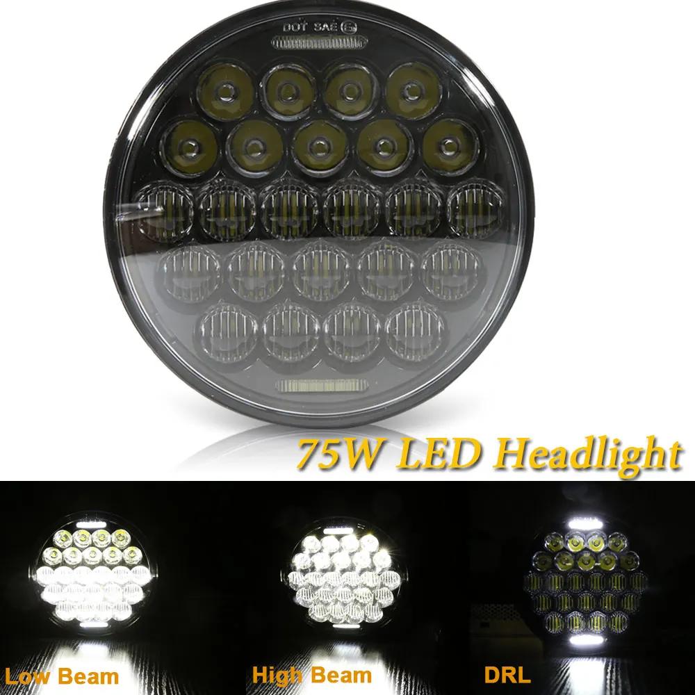 5.75 Inch Black Halo Angel Eyes LED Headlight For Triumph Sportster 1200 883 Street 500 750 5-3/4" Projector Round Headlamp