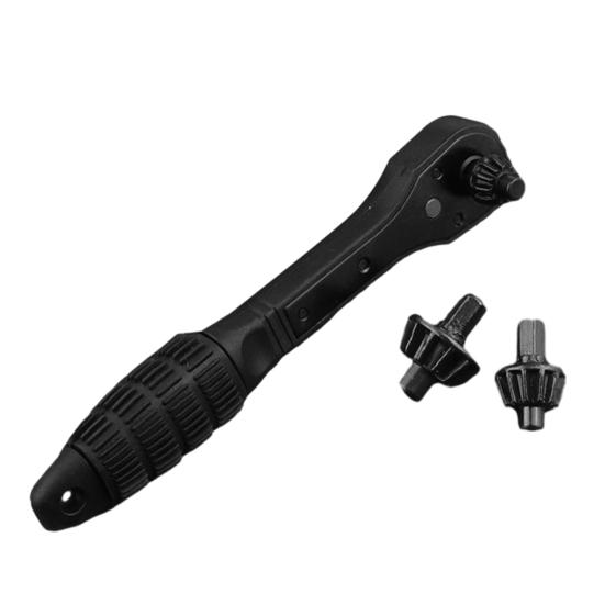 Drill Chuck Ratchet Wrench Non-slip Handle Ergonomic Design Universal Double-Ended Ratchet Drill Chuck Key Multifunctional Wrench