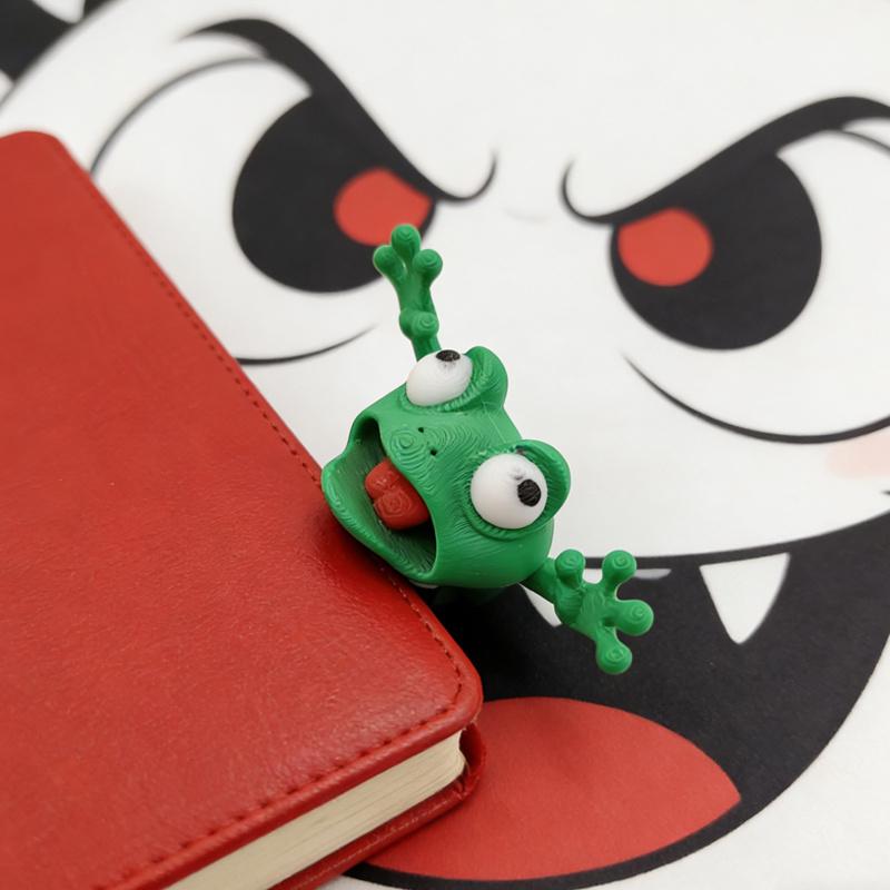 Whimsical 3D Slouchy Frog Bookmark, Reading Book Clip, Creative Cute Cartoon Stationery, Single Piece Frog Bookmark