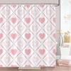 Cortina de Ducha Corazón Rosa Regalo Navideño Líneas Geométricas Simple Moderna Tela de Poliéster Cortinas de Ducha Decoración de Baño Con Ganchos