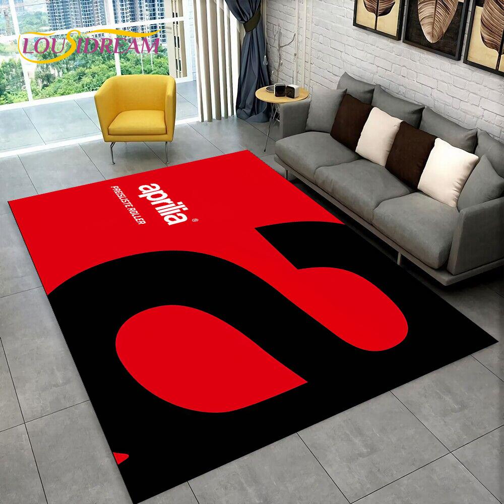 Tappeto con logo HD Aprilia Racing per moto per casa, soggiorno, camera da letto, divano, zerbino decorativo, tappeto per bambini antiscivolo per pavimento 3D
