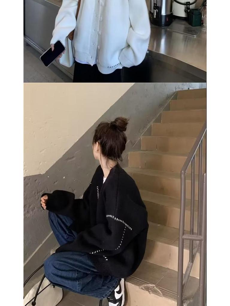 Men's Japanese Style Loose Knit Cardigan - Trendy, Versatile Winter Wear for Couples