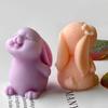 Easter Bunny Silicone Mold for Scented Candle Making Cute Rabbit Candle & Plaster DIY Craft Mold for Easter Home Decor