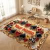 Decorative Artwork Theme Soft Crystal Velvet Rug Custom Name & Text Print Non Slip Floor Rug for Bedroom Living Room