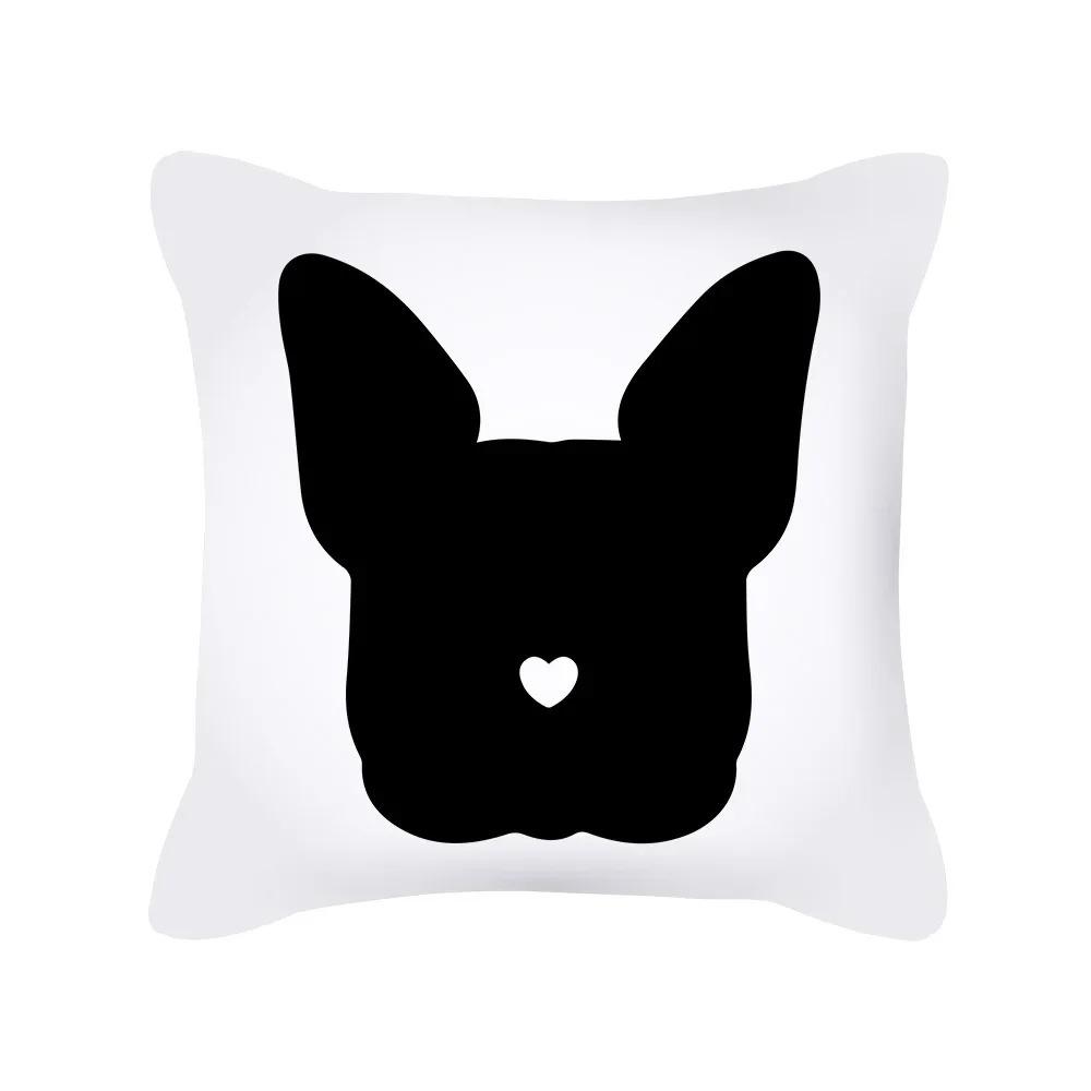 Kissenbezug schwarz und weiß, Kissenbezug mit geometrischem Druck, Moderner und schlichter Stil, Heimdekoration, für Sofa