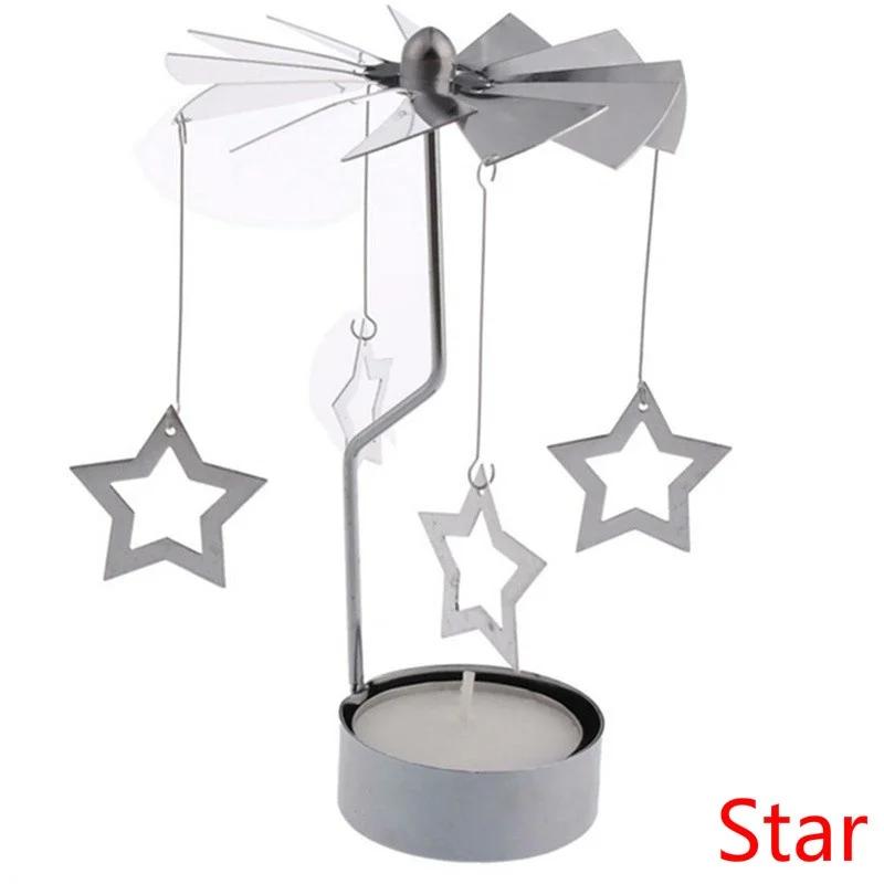 Metal Rotary Candle Holder Light Carousel Stand Tea RollingHome Christmas Home Decore Candles