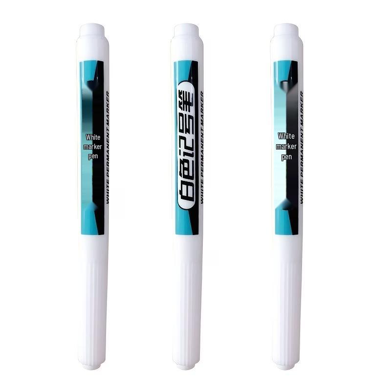 Yamak Waterproof Long-Tip White Marker Pen with Fine Tip for Deep Hole Marking