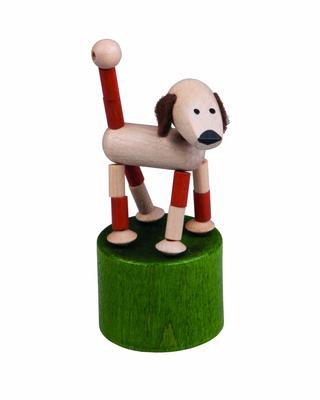DETOA Holz-Liegestützfigur „Mini Hund“ Innendekoration, Hergestellt in der Tschechischen Republik