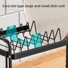 Dish Drying Rack - Dish Rack for Kitchen Counter, 2-Tier Kitchen Organizers and Storage Rack with Drainboard and Cutlery Holder