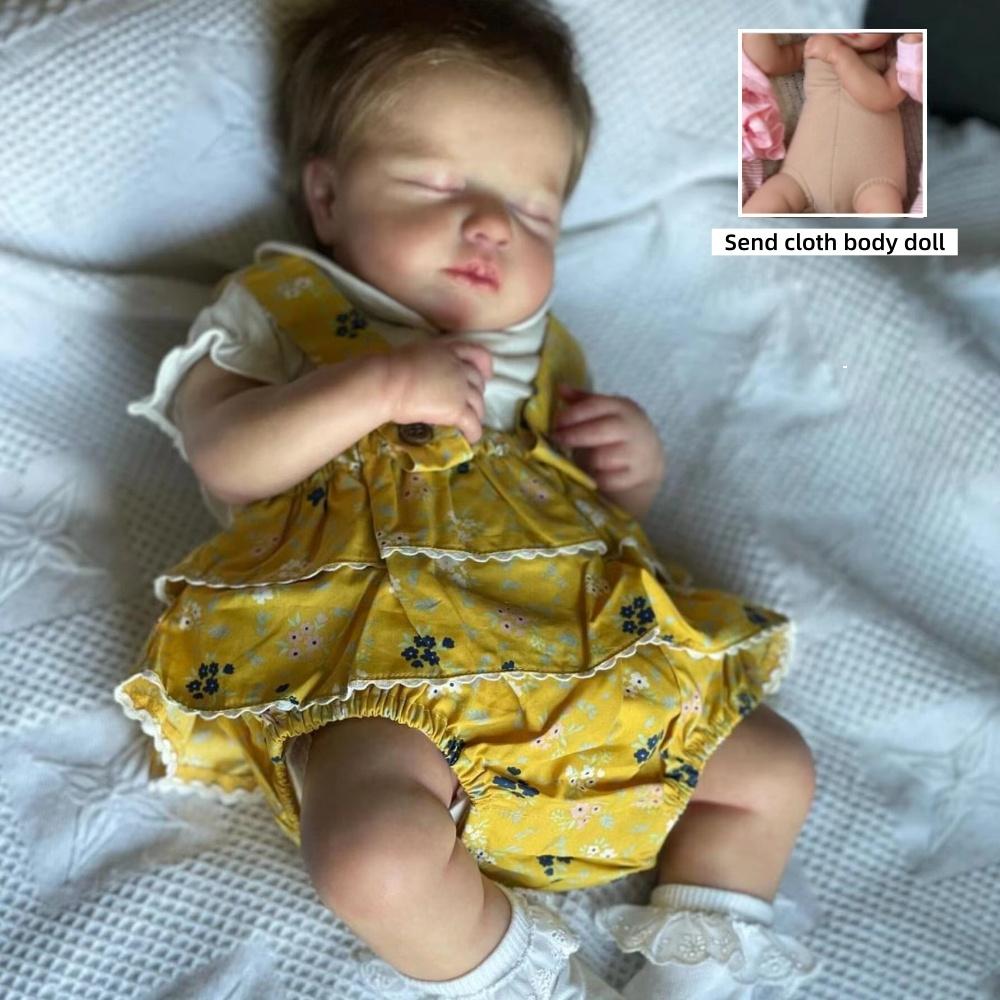 48 см Реалистичная кукла реборн ЛуЛу Полностью виниловое или тканевое тело на выбор Живые спящие куклы-младенцы Реалистичные куклы с закрытыми глазами для детей cloth body