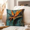 Rustic Bird Of Paradise Throw Pillow Cover Vintage Industrial Style Floral Print Decorative Cushion Cover For Boho Home Decor