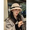 New French Hepburn style bow top hat women's autumn and winter pure woolen basin hat temperament advanced sense bucket hat