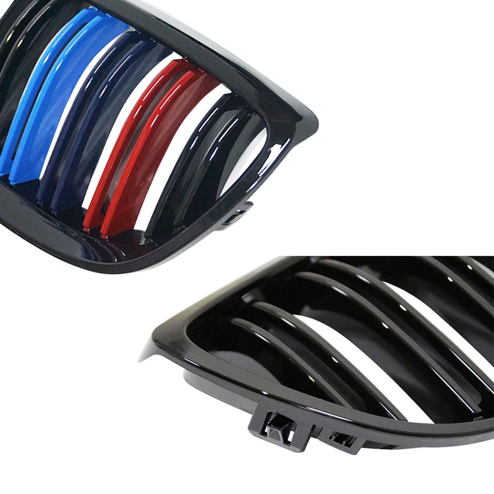 Thultra Double Line Grills Frontstoßstange Racing Grill M-Farbe für BMW E92 E93 M3 2006–2009, hochwertiges Auto-Styling