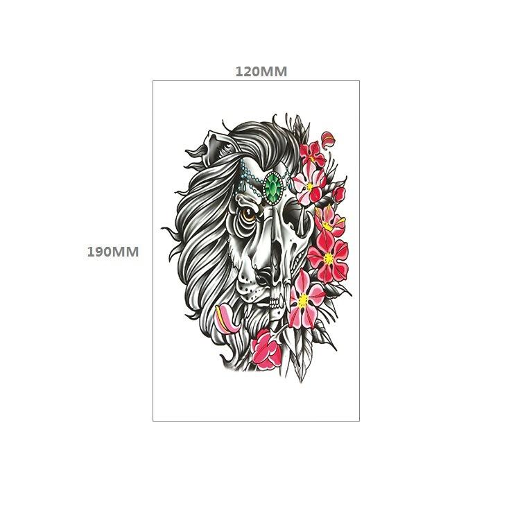 Adesivo de tatuagem de caveira, significado eterno, alerta de relógio, rosa vermelha, capa de peito de pistola, adesivo de transferência de água