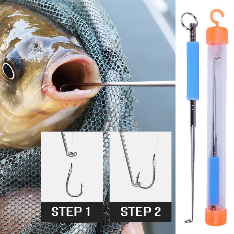 2pcs Stainless Steel Easy Fish Hook Remover Safety Fishing Hook Extractor Detacher Rapid Decoupling Device Fishing Tools Equipment