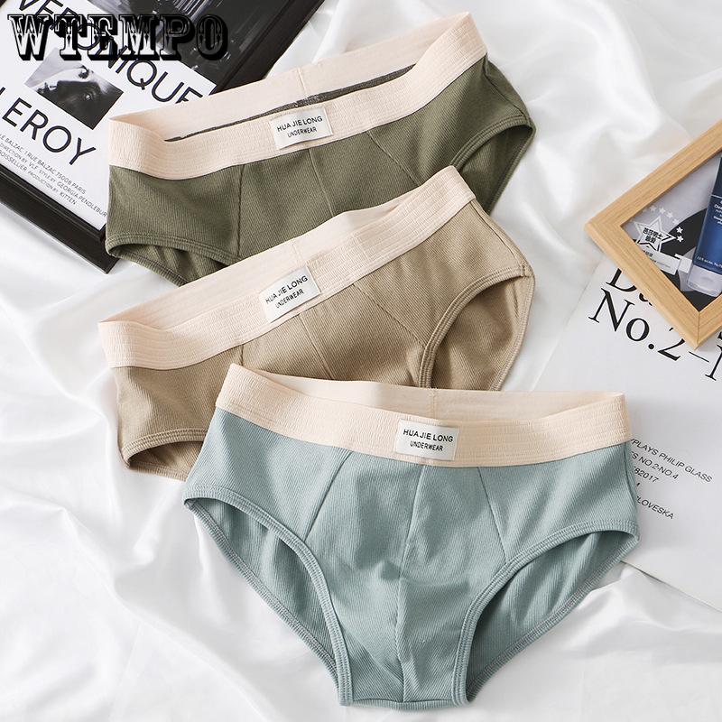 Solid Color Men's Underwear Multi-color Wholesale Mid Waist Breathable Triangle Underwear