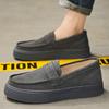 One-pedal Men's Shoes Summer 2025 New Platform Non-slip Casual Leather Shoes Men's Lazy Driving Doudou Loafers