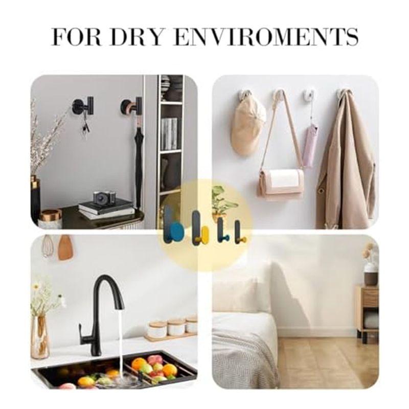 AEE4-Towel Hooks For Bathroom Wall Mounted,Heavy Duty Waterproof Adhesive Coat Hooks Robe Hooks Cabinet Clothes Hanging Hooks