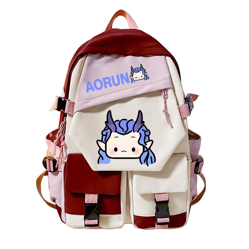 New Ao Run cute popular peripheral backpack movie Nezha 2 new student large-capacity schoolbag