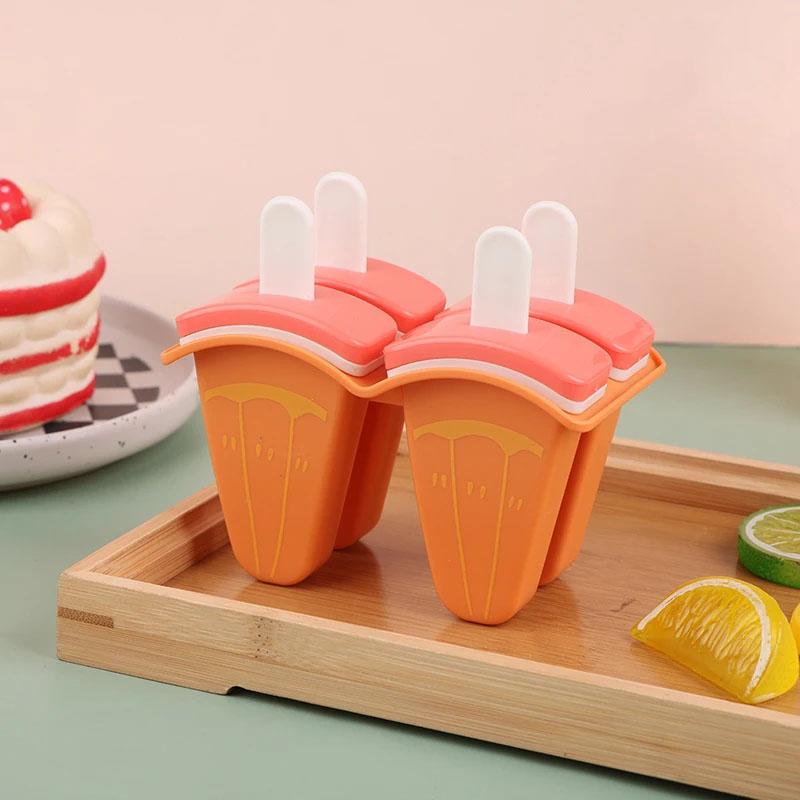 4/6 grid ice cream Popsicle mold, covered fruit-shaped mold, a creative DIY kitchen ice cream making tool for home use.