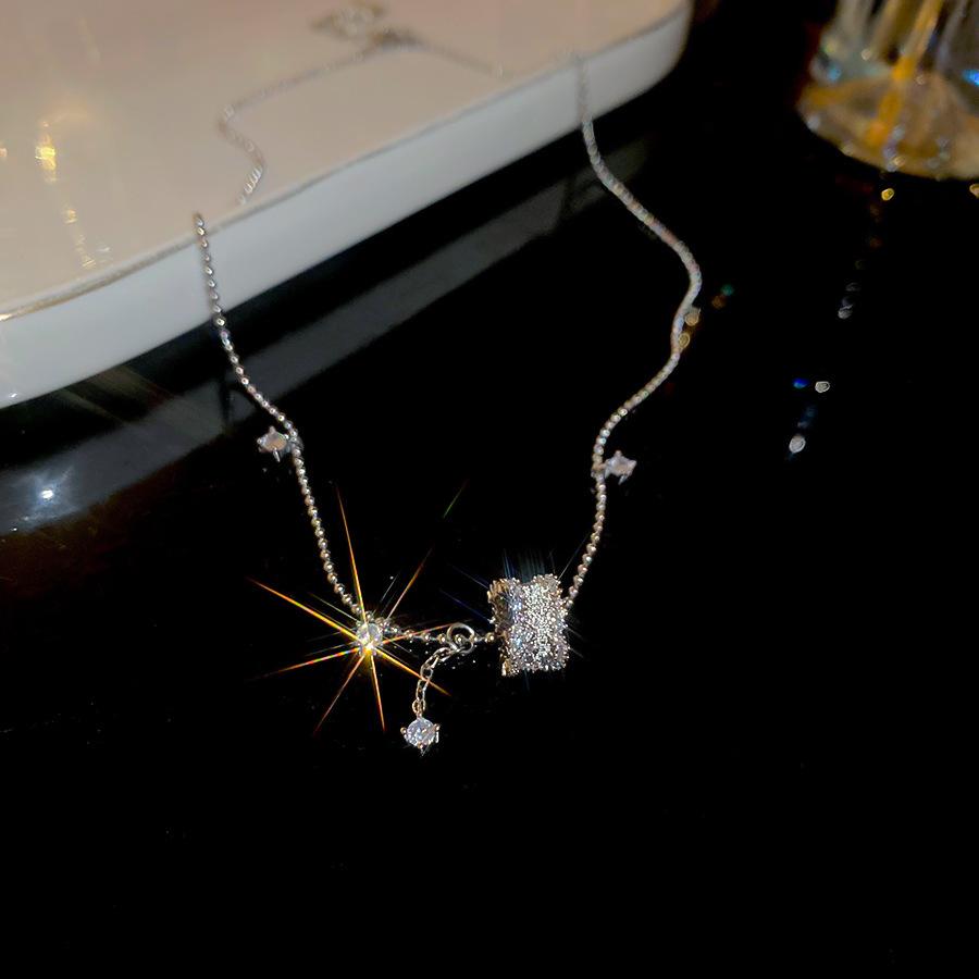 Goldbarren Bohnen Halskette - Edelstahl, Nischendesign, Schlichte Schlüsselbeinkette, Vielseitiger Modeschmuck