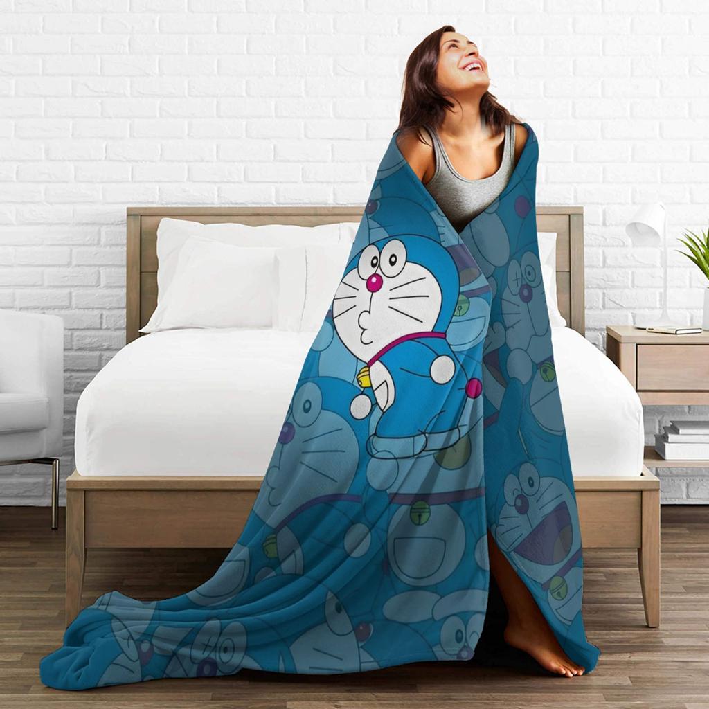 Cartoon D-Doraemon  Blanket Quality Soft Warm  Throw Blanket Spring Camping Outdoor Pattern Bedspread