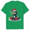 New Year Short Sleeve Tshirt Cute Cat Print Tops Fashion Xmas Unisex Tees Shirt Trend Graphic Christmas Male Oversized Clothing